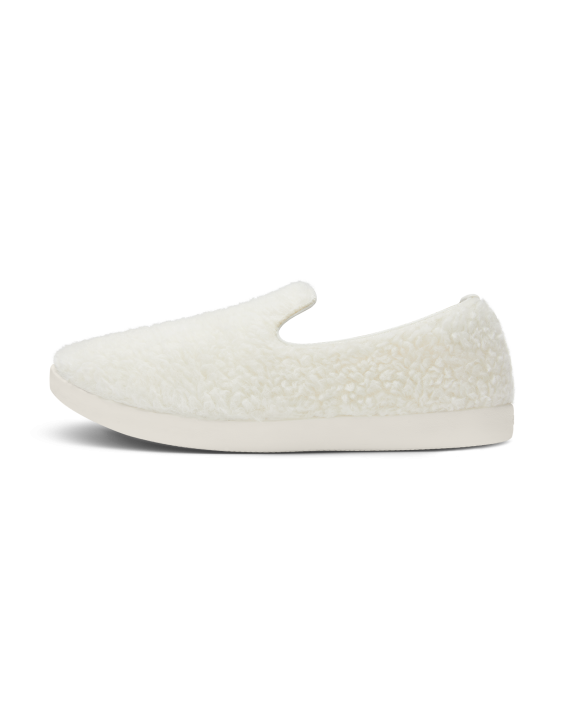 Kids' Wool Slip-Ons - Big Kids - Natural White Fluffs (Natural White Sole)