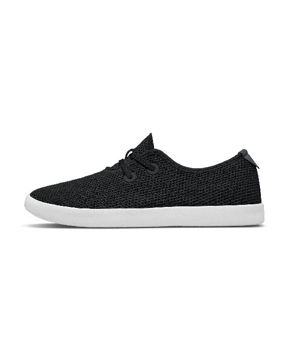 Men's Knit Casual Shoes - Jet Black (White Sole)