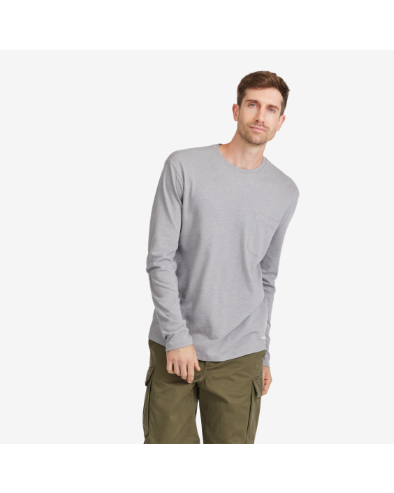 Men's Soft Merino Long Sleeve Tee - Medium Grey