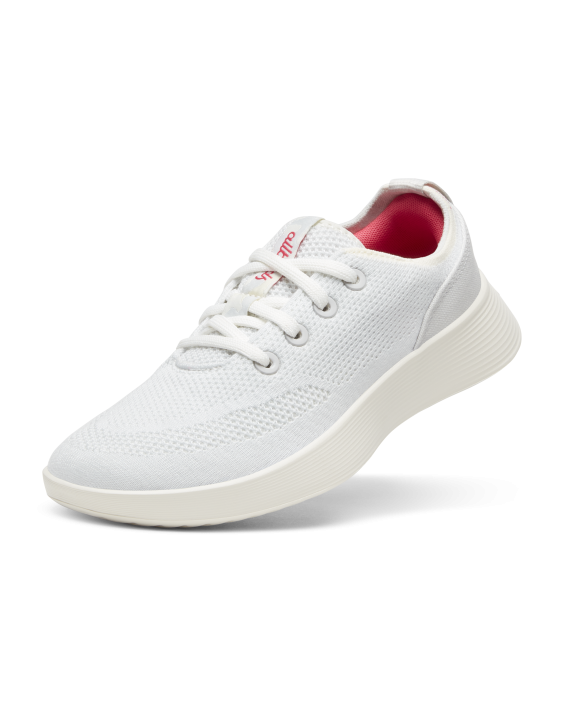Women's Lightweight Running Shoes - Blizzard/Vivid Red (Natural White Sole)