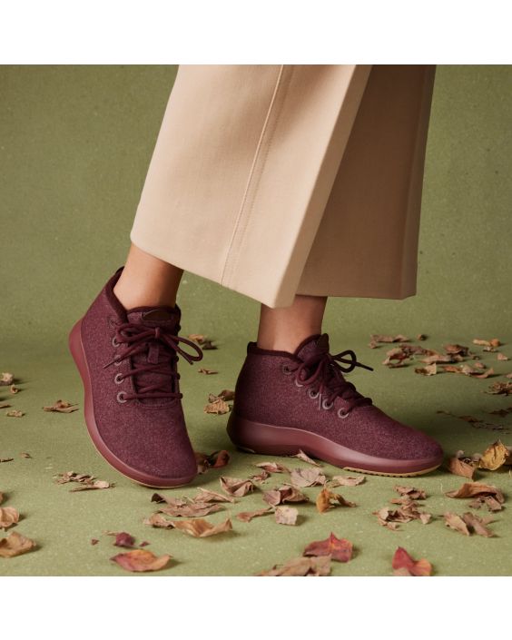 Women's Water-Repellent Wool High-Top Sneakers - Deep Emerald (Deep Emerald Sole)