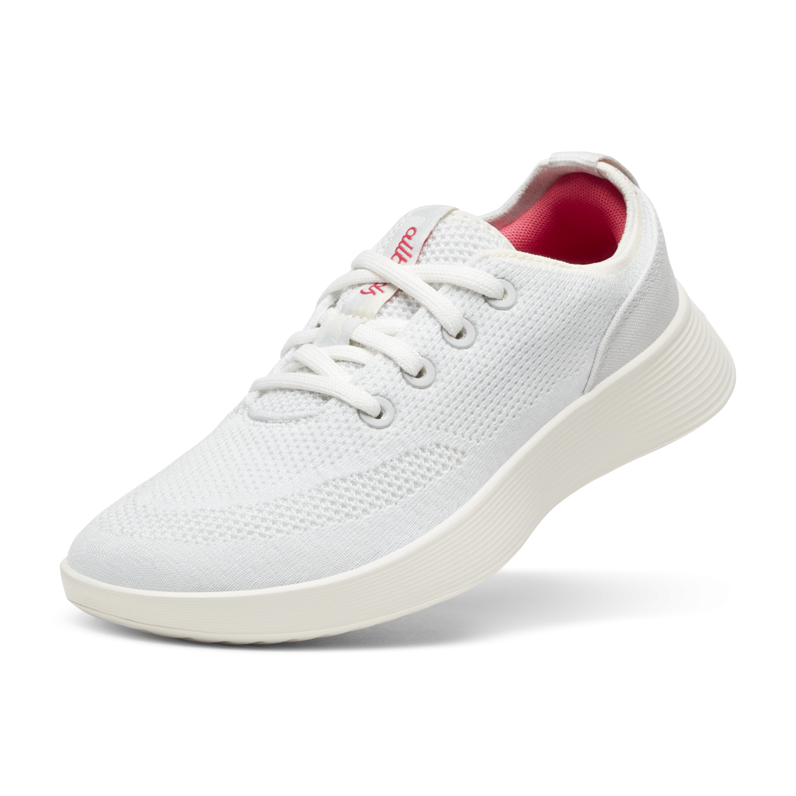 Women's Lightweight Running Shoes - Blizzard/Vivid Red (Natural White Sole)